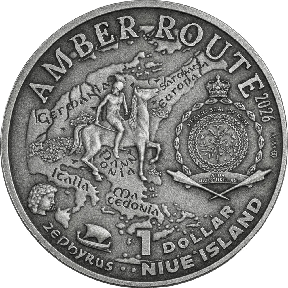 2026 Amber Route - Slovakia Silver Antique Coin Obverse
