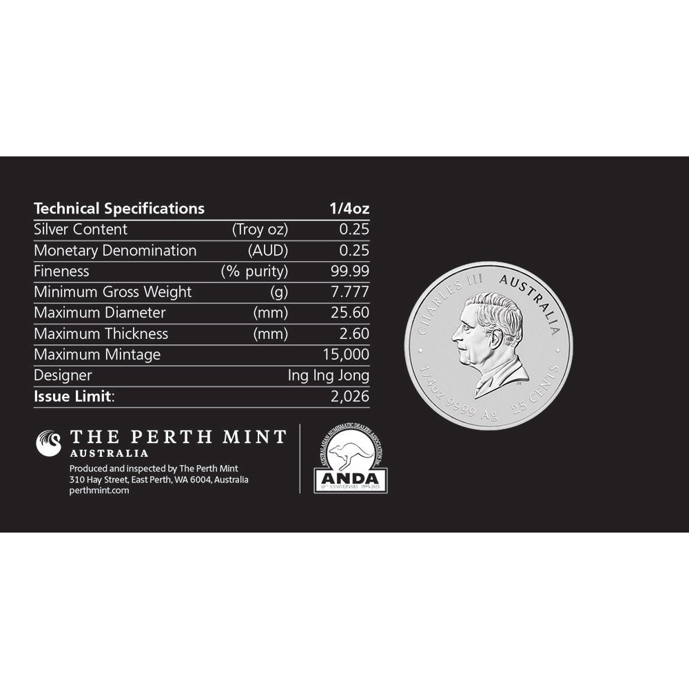 2026 ANDA Hobart - Year Of The Horse 1/4oz Silver Coloured Coin In Card Back
