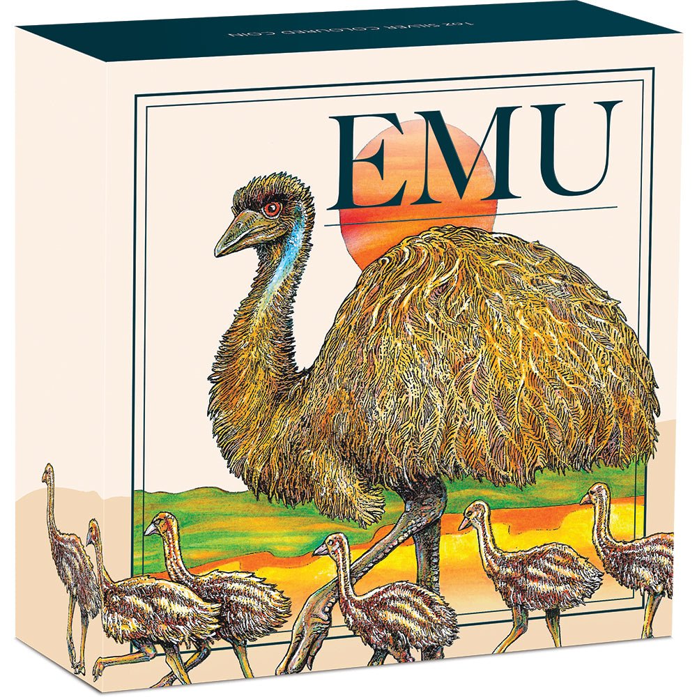 2026 Australian Emu 1oz Silver Coloured Coin Shipper