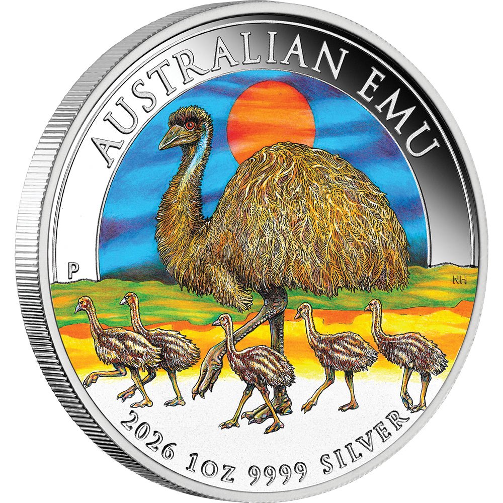 2026 Australian Emu 1oz Silver Coloured Coin