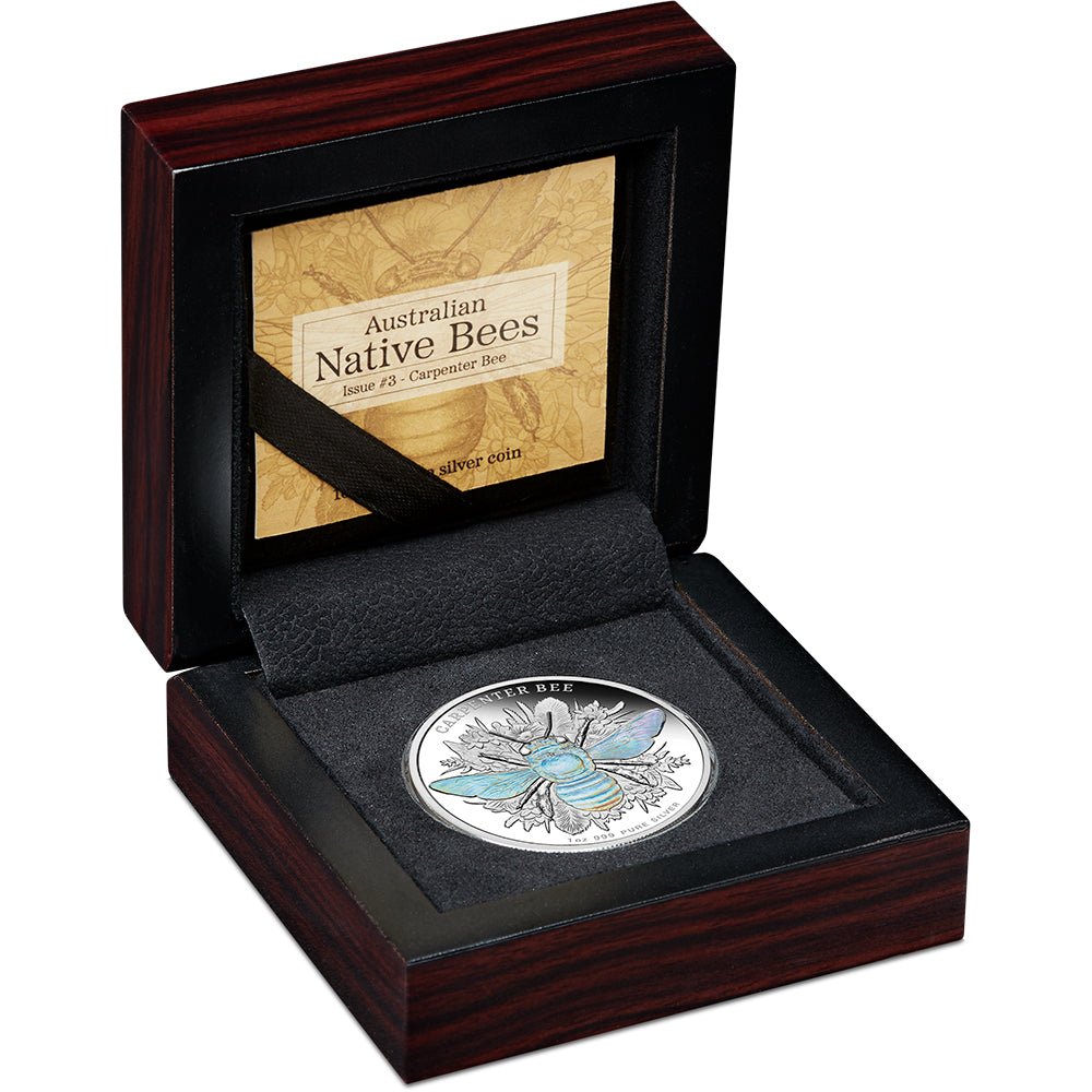2026 Australian Native Bees - Carpenter Bee 1oz Silver Proof Hologram Coin Case