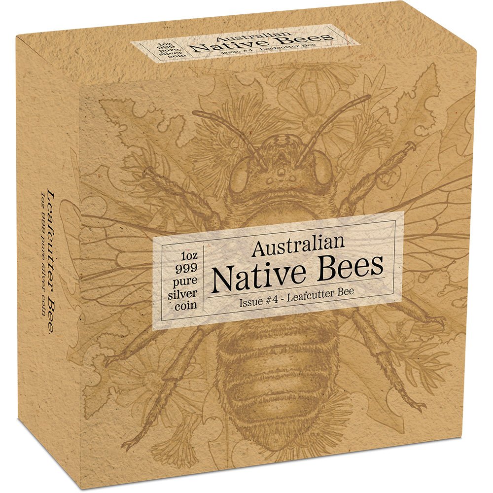 2026 Australian Native Bees - Leafcutter Bee 1oz Silver Proof Hologram Coin Shipper