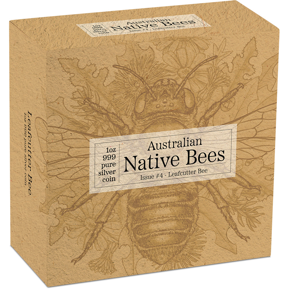 2026 Australian Native Bees - Leafcutter Bee 1oz Silver Proof Hologram Coin Shipper