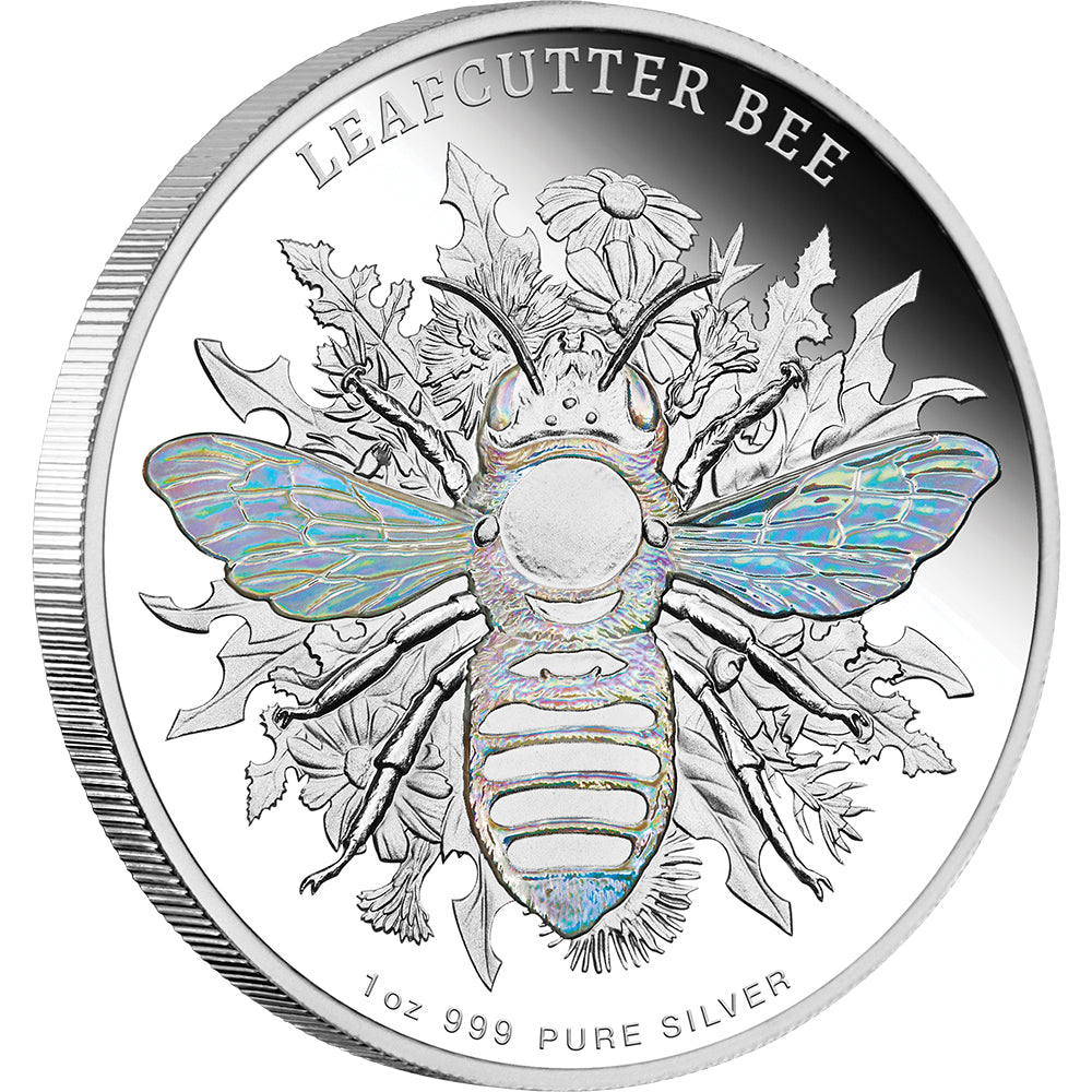 2026 Australian Native Bees - Leafcutter Bee 1oz Silver Proof Hologram Coin