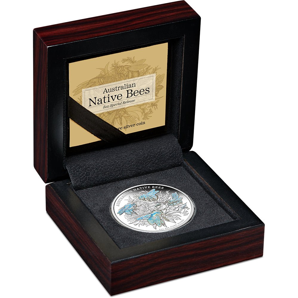 2026 Australian Native Bees - Special Release 5oz Proof Hologram Silver Coin Case