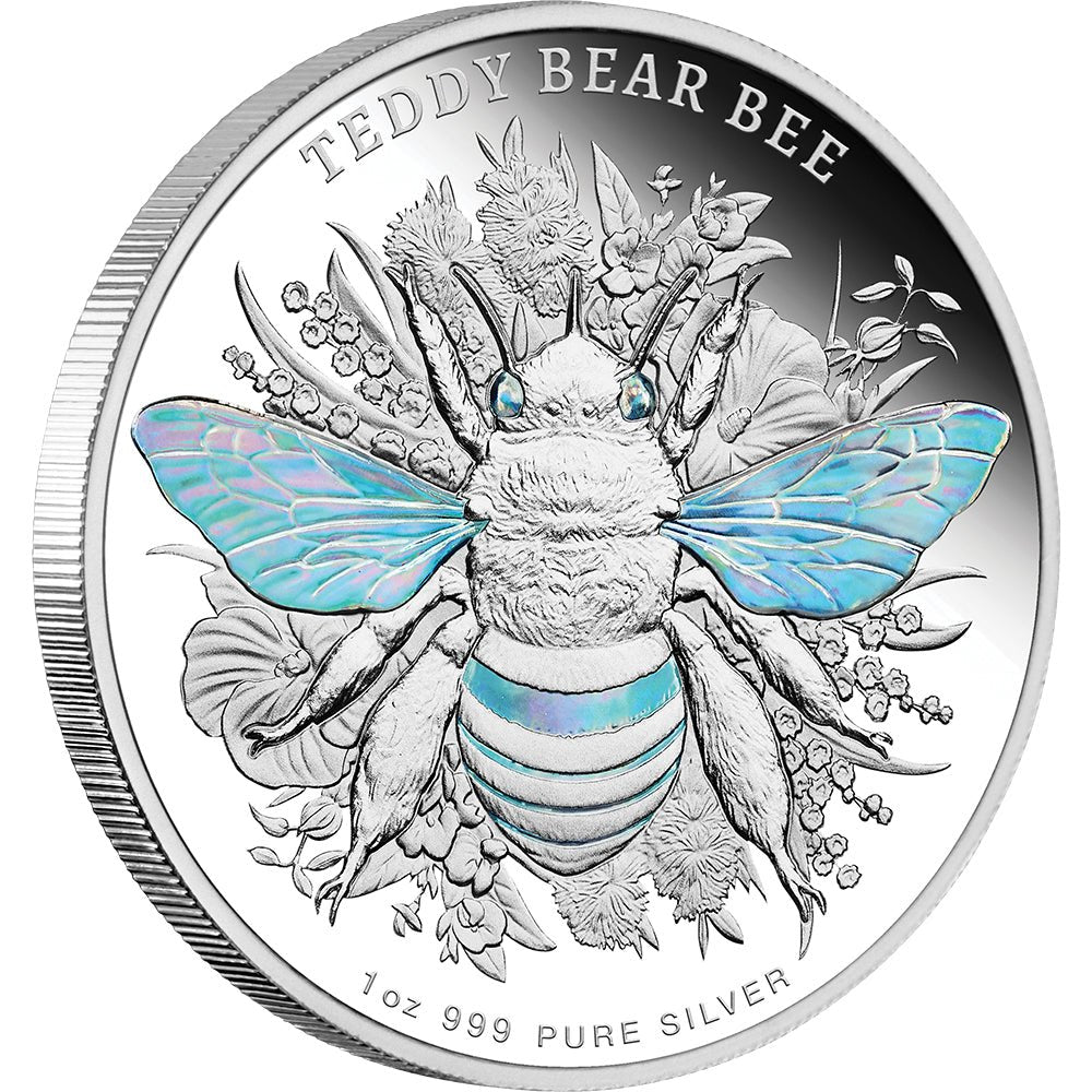 2026 Australian Native Bees - Teddy Bear Bee 1oz Silver Proof Hologram Coin
