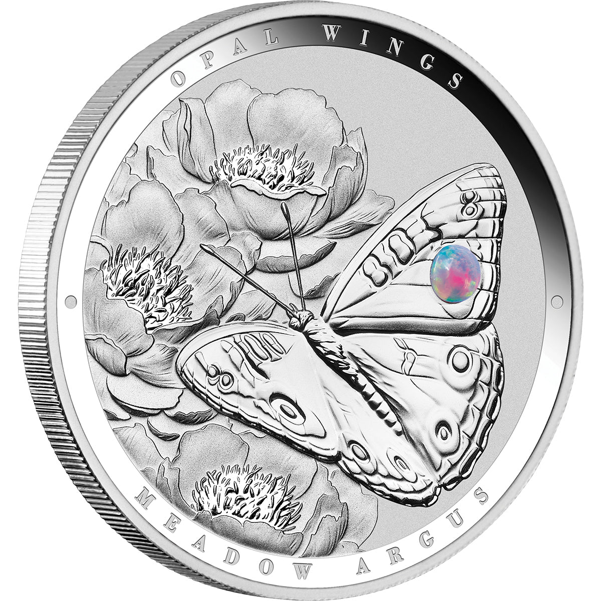 2026 Australian Opal Wings - Meadow Argus 1oz Silver Proof Coin With Opal Insert