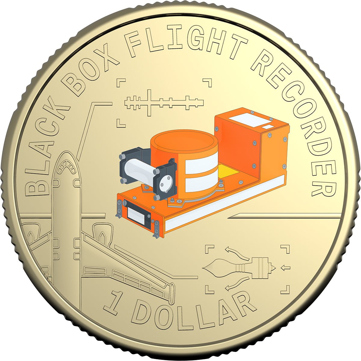 2026 Bright Ideas $1 Uncirculated Coin - Black Box Flight Recorder Chase