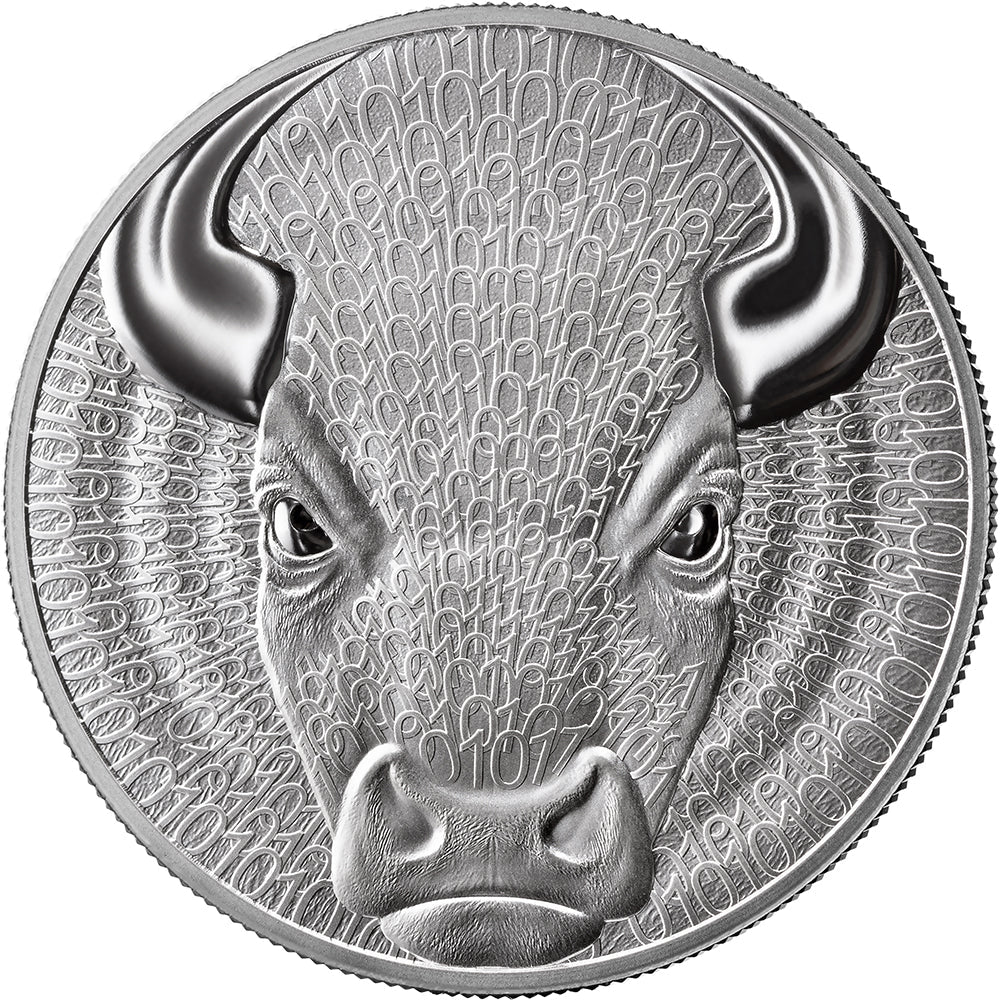 2026 Bull 1oz Silver Proof Coin - 1000 satoshi