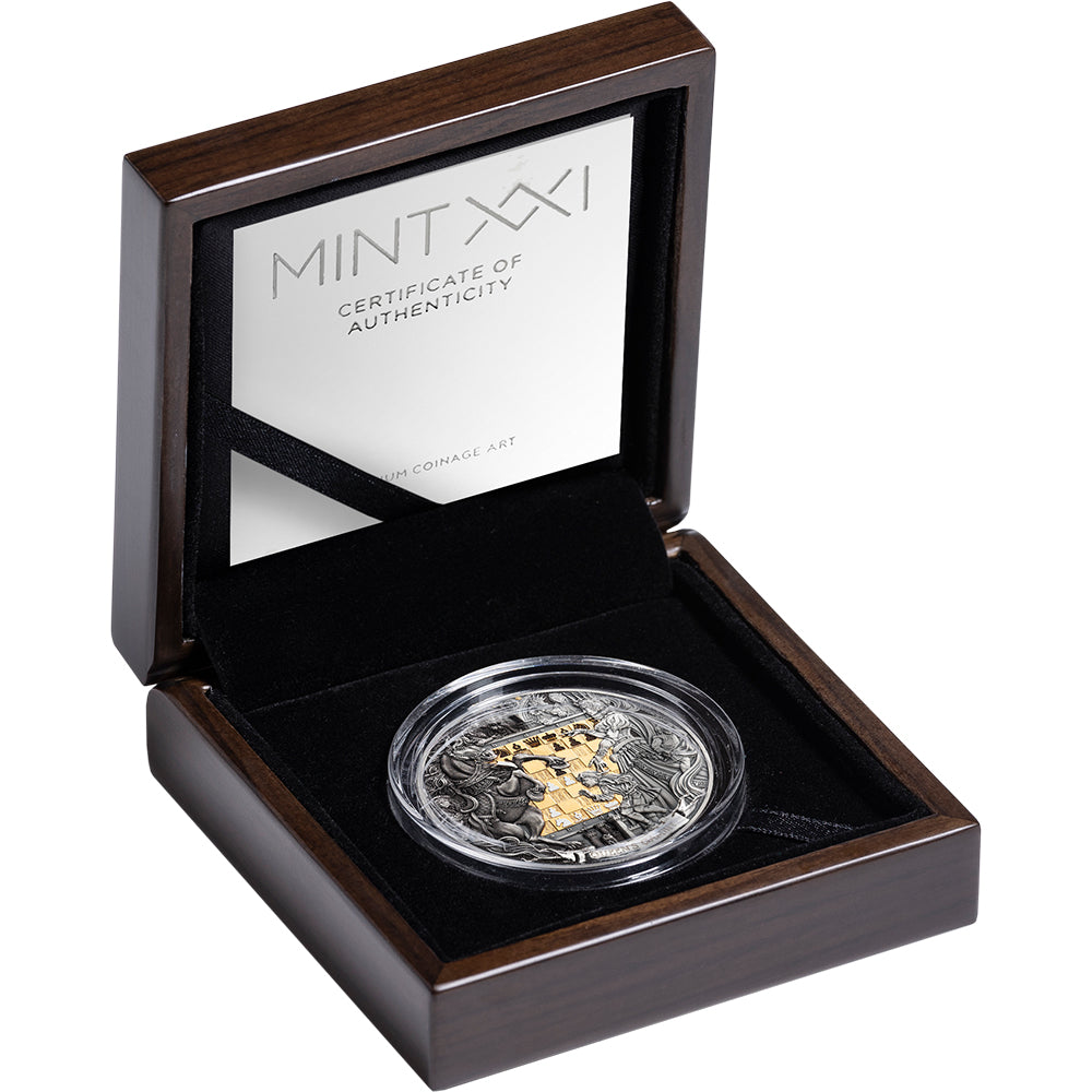2026 Chess Battle - Queens’s Gambit 3oz Silver Coin Case