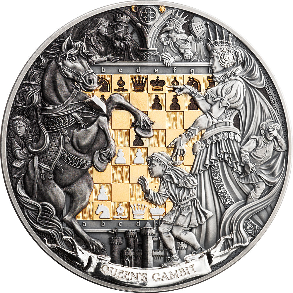 2026 Chess Battle - Queens’s Gambit 3oz Silver Coin