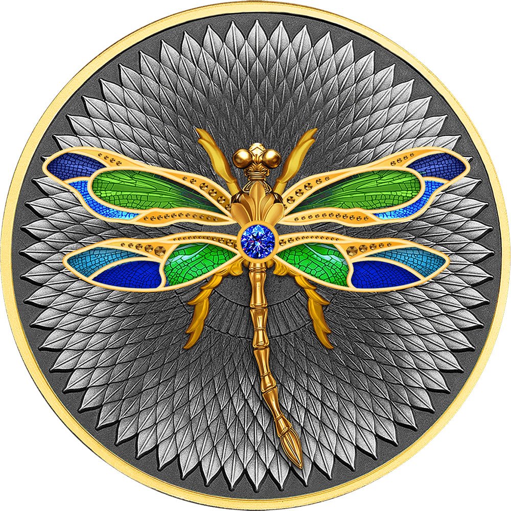 2026 Dragonfly 2oz Silver Gilded Antique Coin