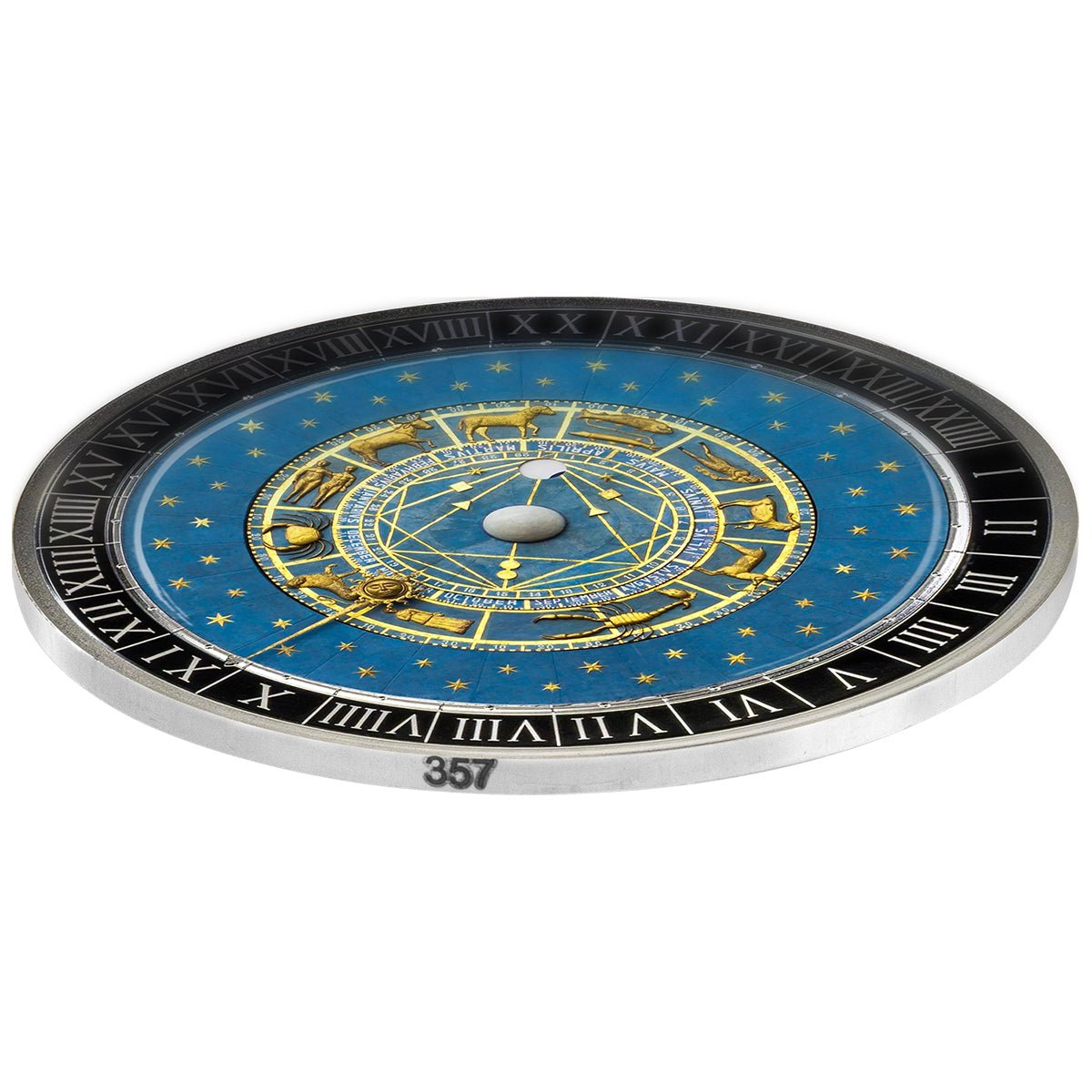 2026 €5 City Hall Clocks - Padua Astronomical Clock 1oz Silver Coin Reverse