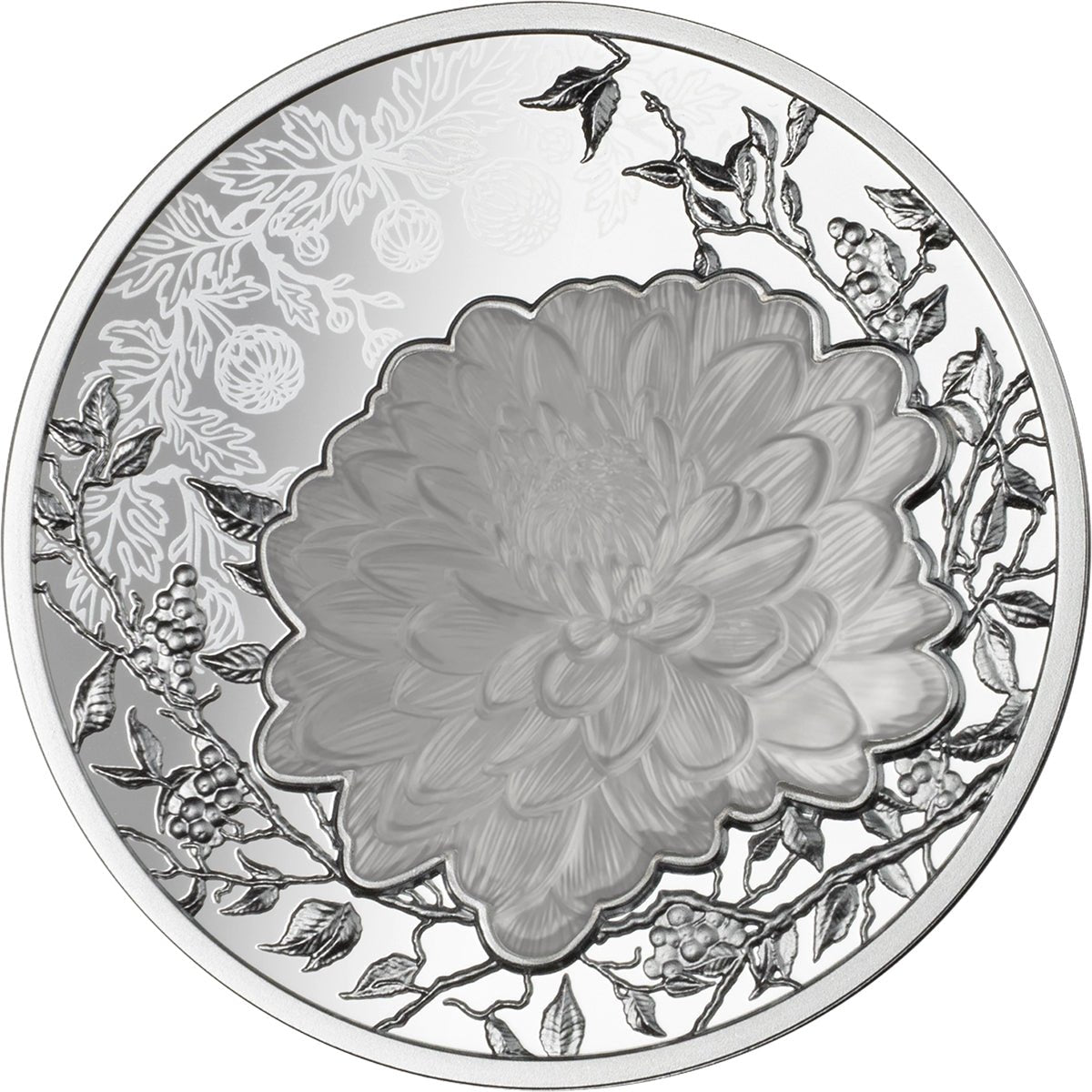 2026 Flowers Of The Four Seasons - Chrysanthemum 1oz Silver Proof Coin UV