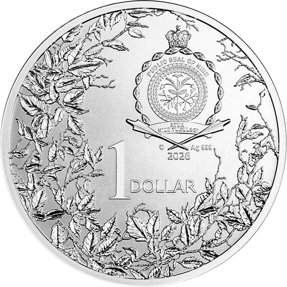 2026 Flowers Of The Four Seasons - Magnolia 1oz Silver Proof Coin Obverse