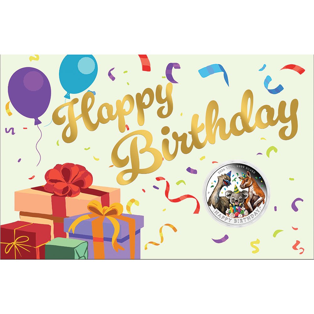 2026 Happy Birthday 1/2oz Silver Proof Coloured Coin In Card