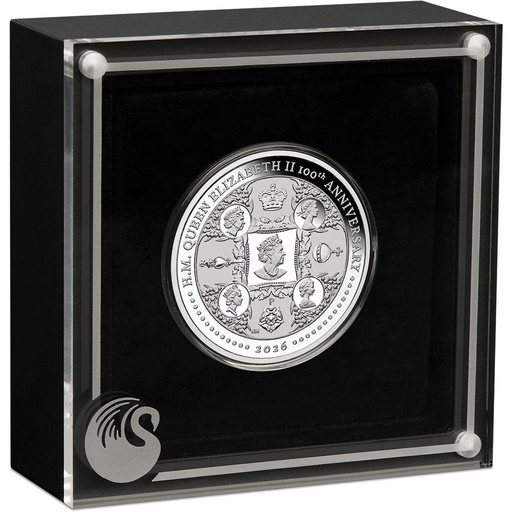 2026 H.M. Queen Elizabeth II 100th Anniversary 1oz Silver Proof Coin Case