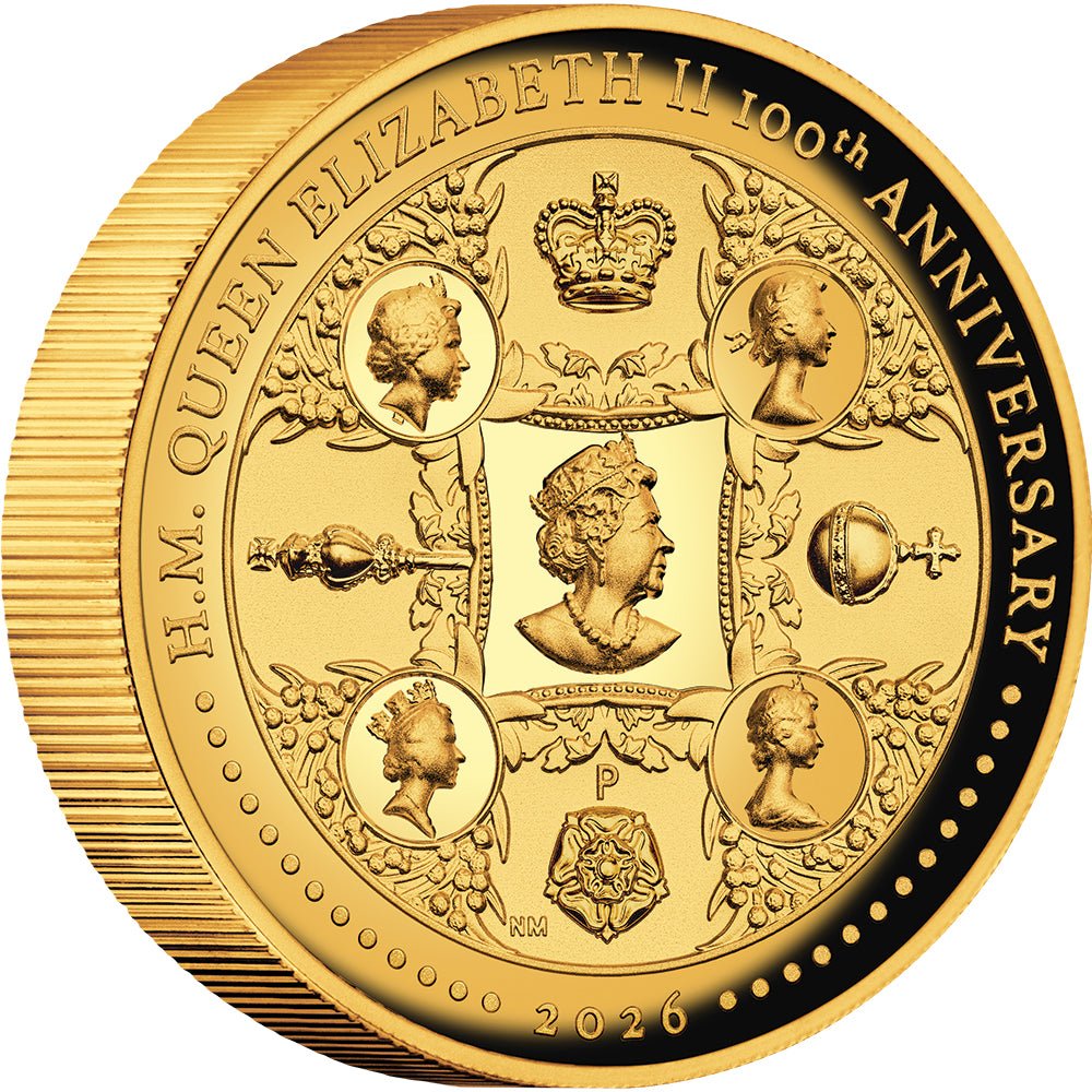 2026 H.M. Queen Elizabeth II 100th Anniversary 2oz Gold Proof High Relief Coin