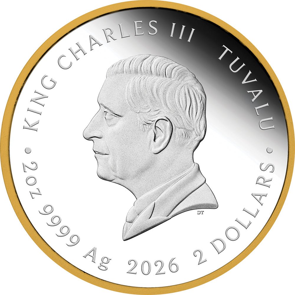 2026 House Of Bridgerton 2oz Silver Proof Gilded Coin Obverse