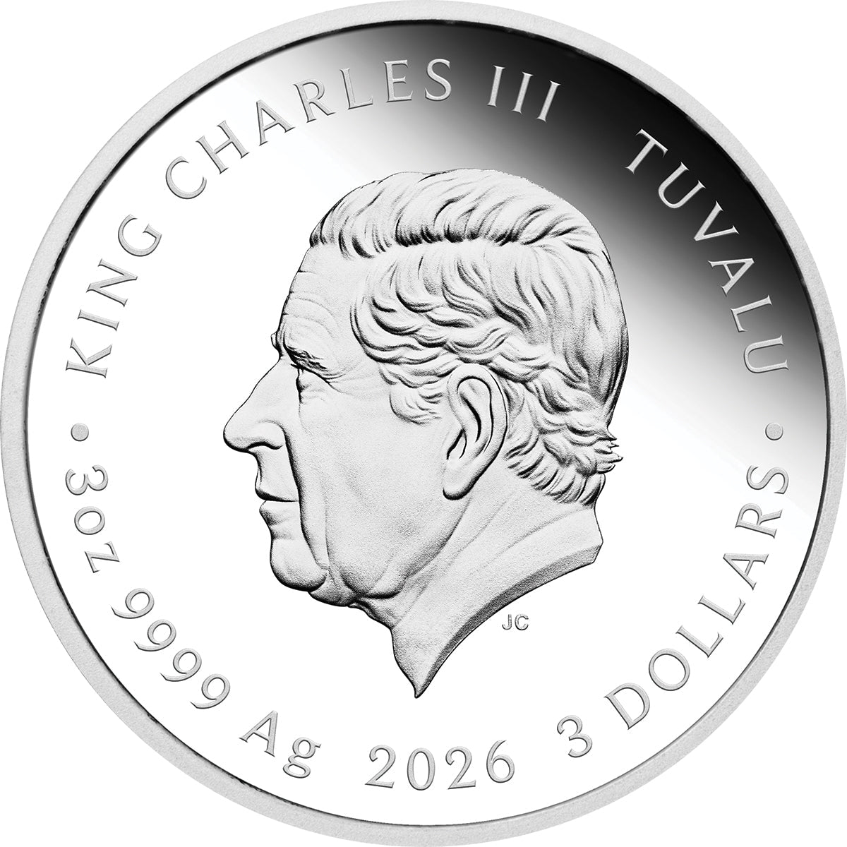 2026 Imperial Vermilion Phoenix 3oz Silver Coloured Proof Coin Obverse