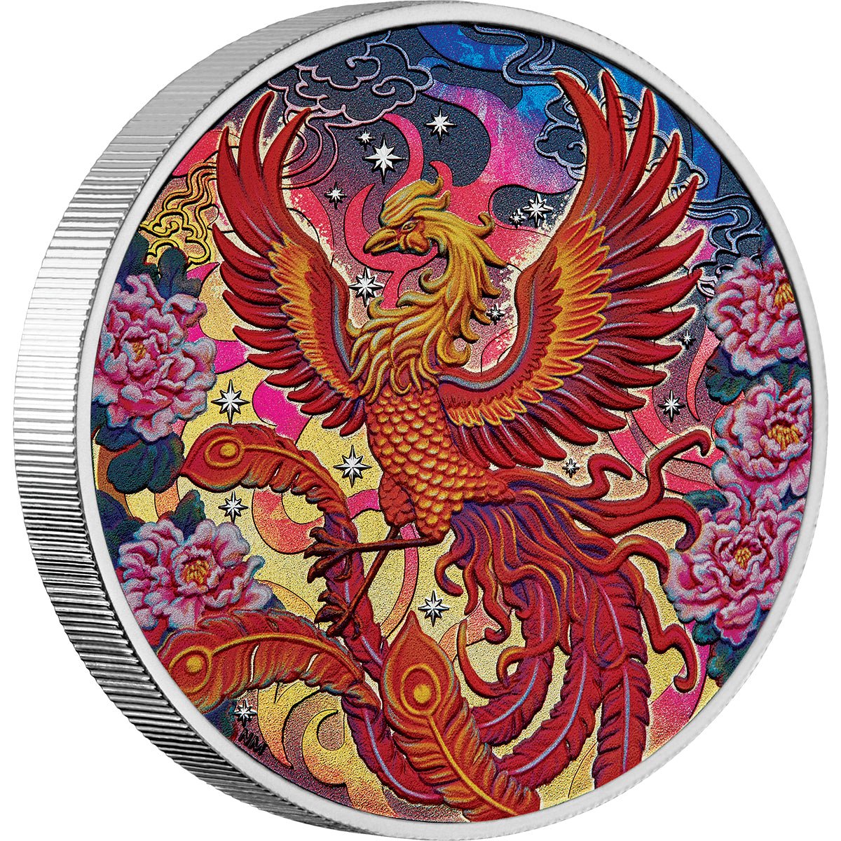 2026 Imperial Vermilion Phoenix 3oz Silver Coloured Proof Coin