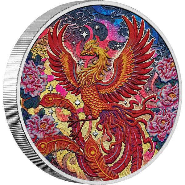 Imperial Vermilion Phoenix 3oz Silver Coloured Proof Coin – Direct