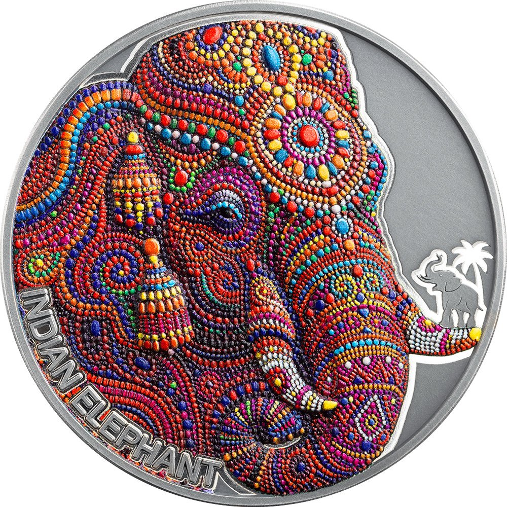 2026 Indian Elephant 2oz Silver Antique Coin