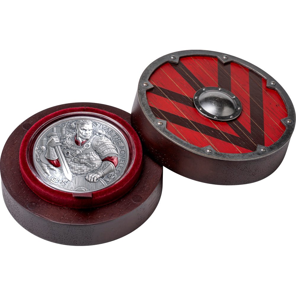 2026 Ivar The Boneless 2oz Silver Antique Coin Case Open