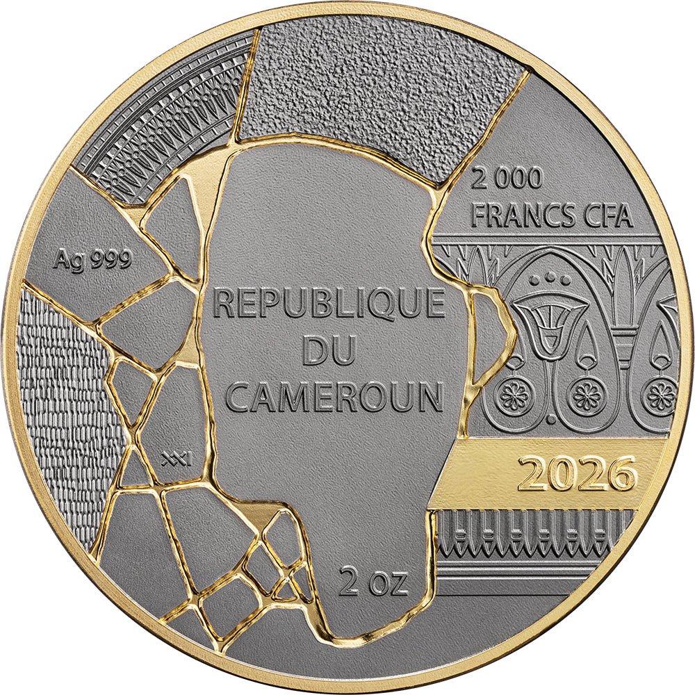 2026 Kintsugi Art - Nefertiti 2oz Silver Antique Coin Obverse