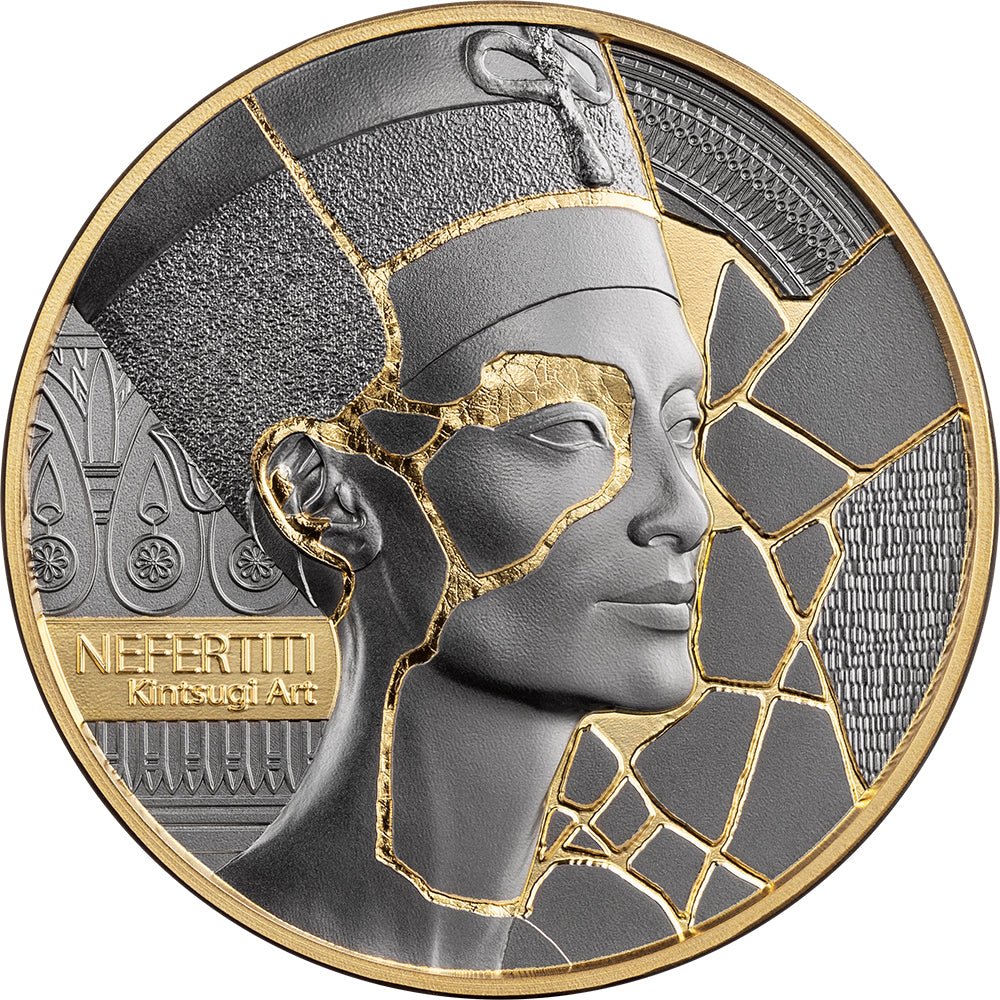 2026 Kintsugi Art - Nefertiti 2oz Silver Antique Coin