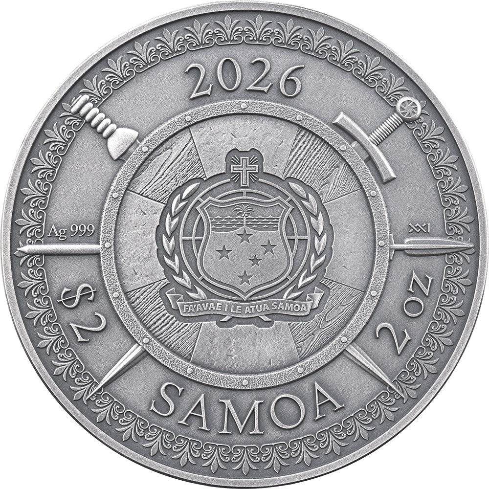 2026 Legends Of Battlefield - William Wallace 2oz Silver Antique Coin Obverse