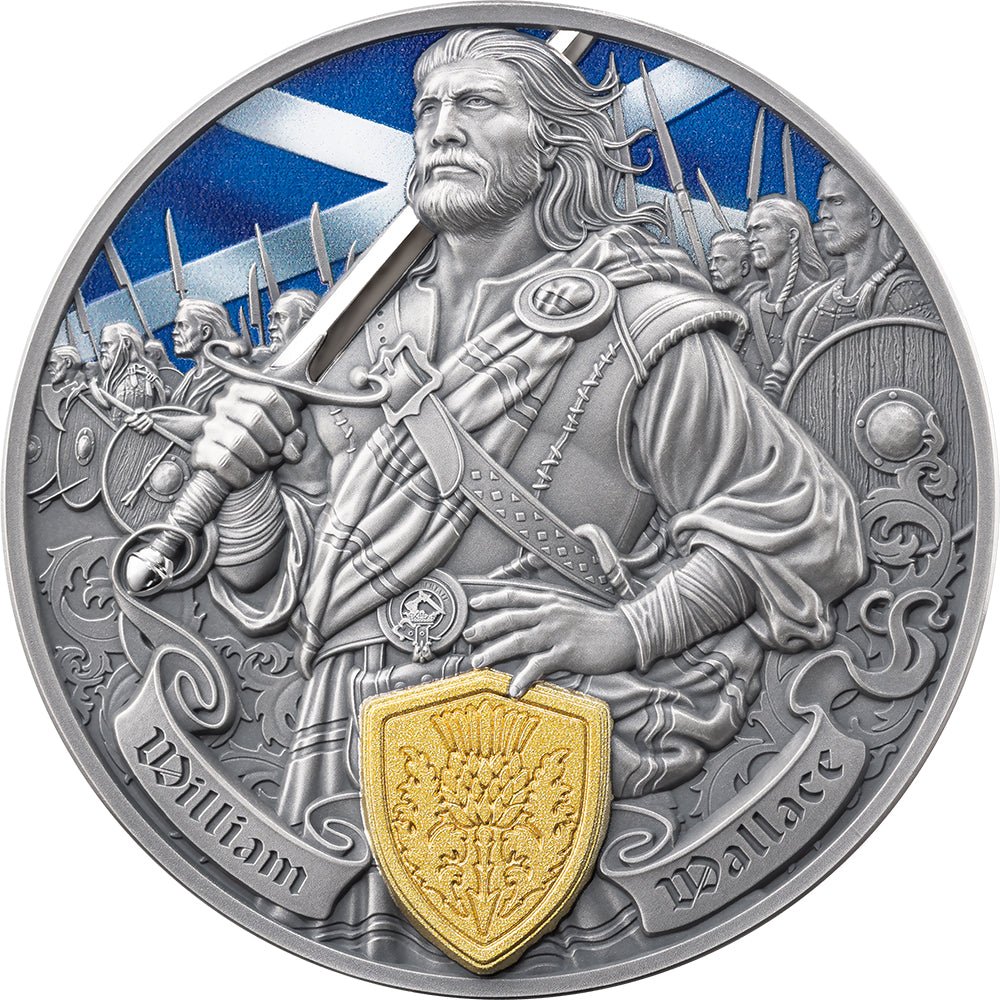 2026 Legends Of Battlefield - William Wallace 2oz Silver Antique Coin