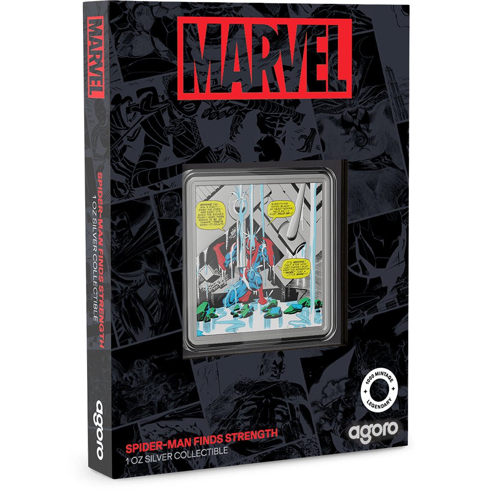 2026 Marvel – Spider-Man Finds Strength 1oz Silver Coin Shipper