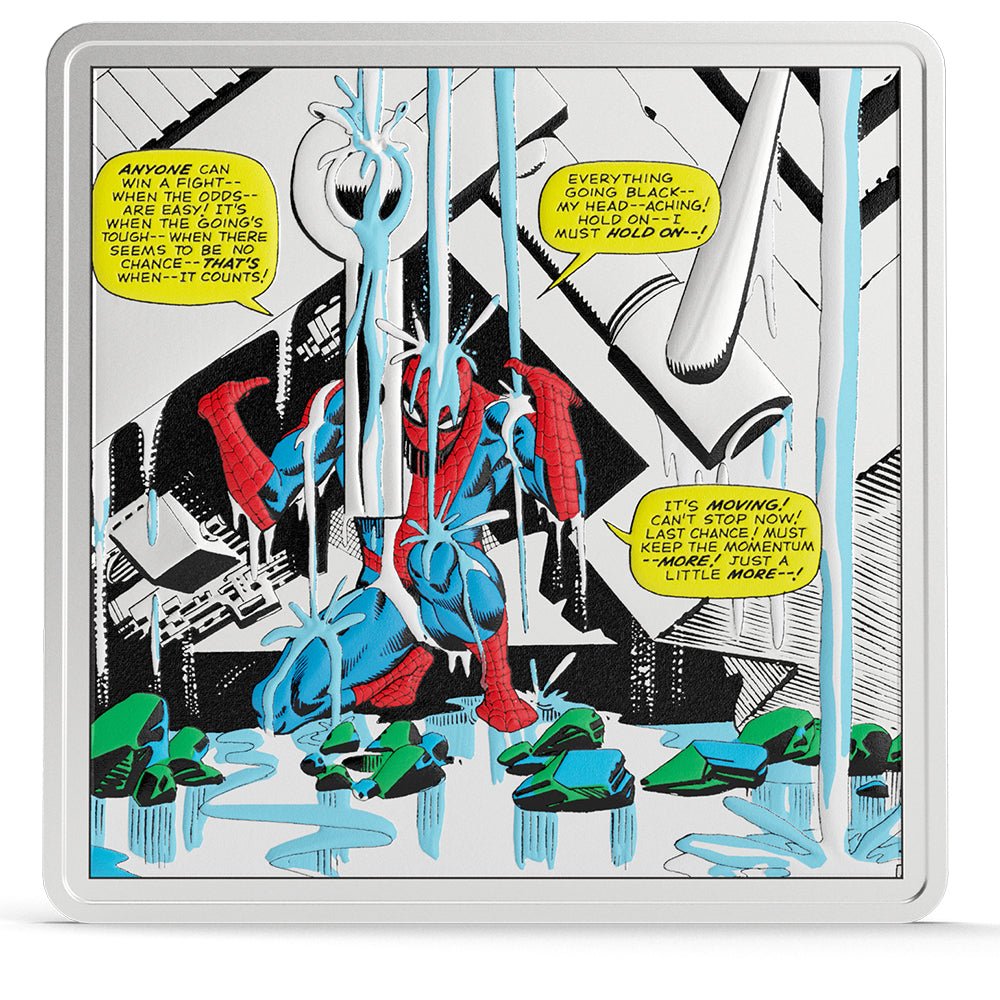 2026 Marvel – Spider-Man Finds Strength 1oz Silver Coin Reverse