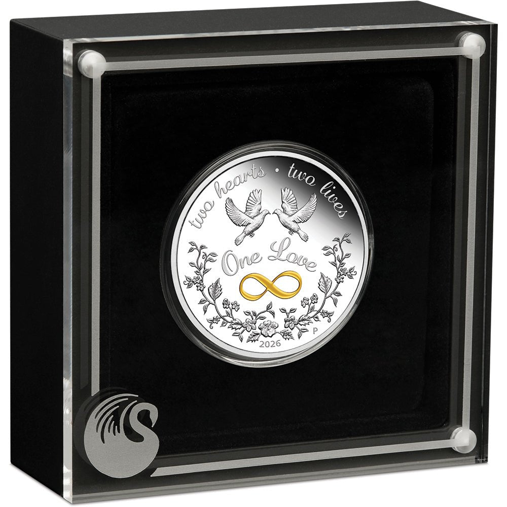 2026 One Love 1oz Silver Proof Coloured Coin Case