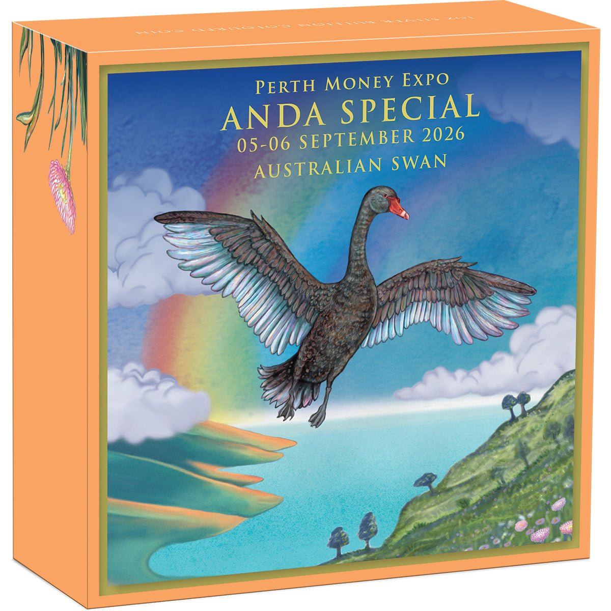 2026 Perth Money Expo ANDA Show Special - Australian Swan 1oz Silver Coloured Coin Shipper