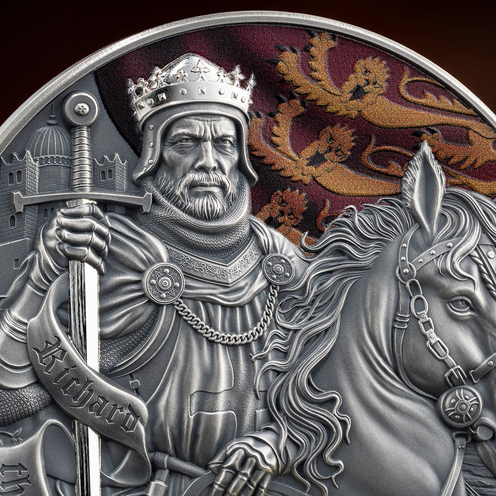 2026 Richard The Lionheart 2oz Silver Antique Coin Detail