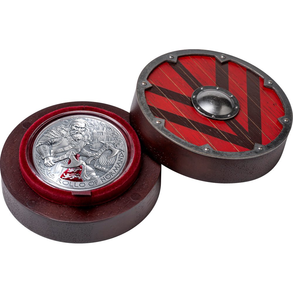 2026 Rollo Of Normandy 2oz Silver Antique Coin Case Open