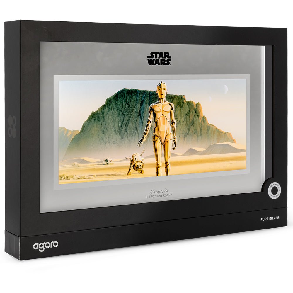 2026 Star Wars™ Concept Art - C-3PO™ & R2-D2™ 1oz Silver Collectible Foil Shipper