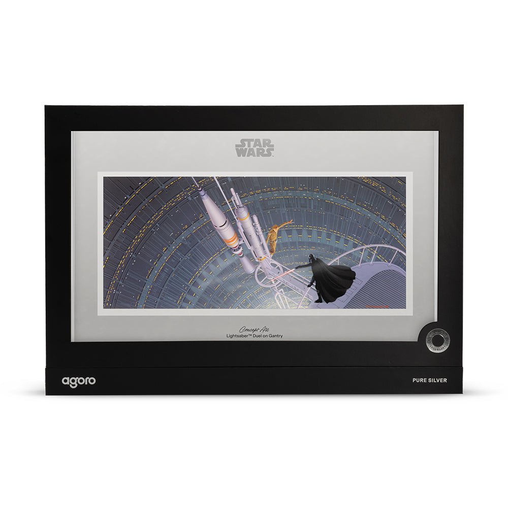 2026 Star Wars™ Concept Art - Lightsaber™ Duel on Gantry 1oz Silver Collectible Foil Case