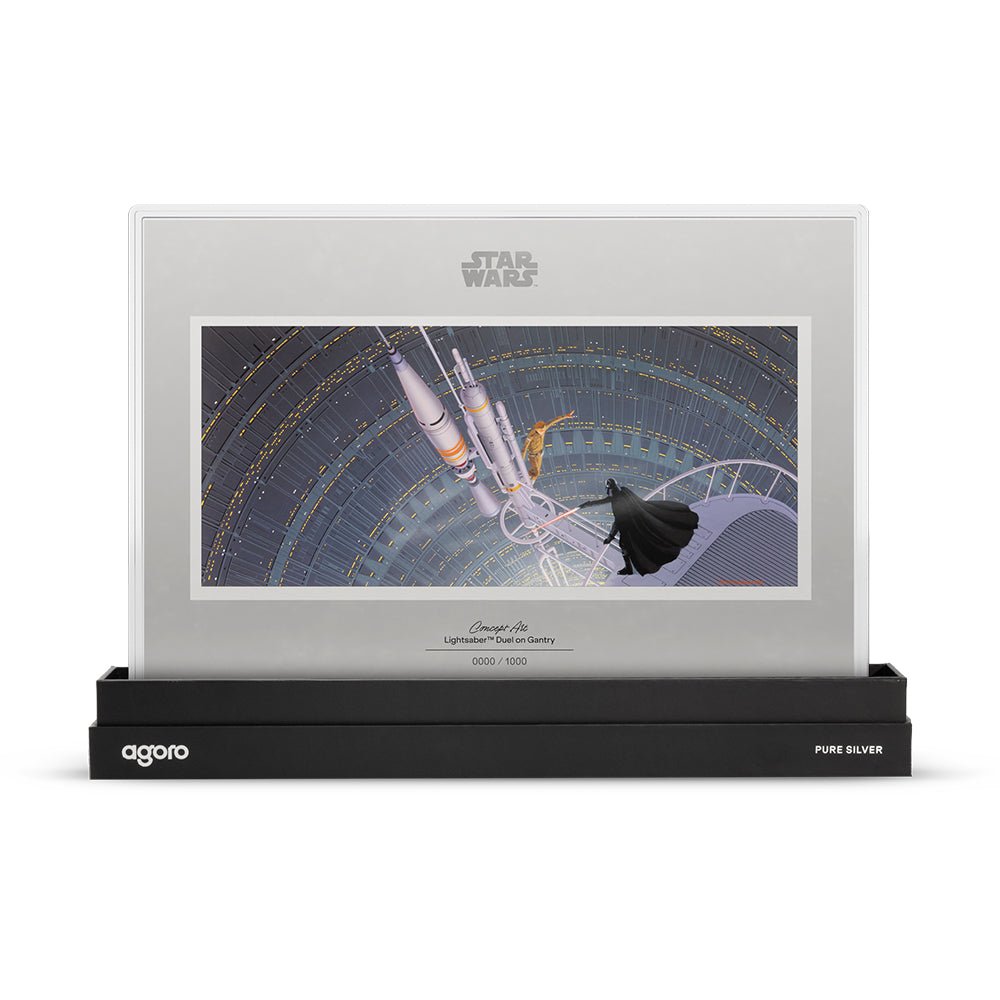 2026 Star Wars™ Concept Art - Lightsaber™ Duel on Gantry 1oz Silver Collectible Foil Holder