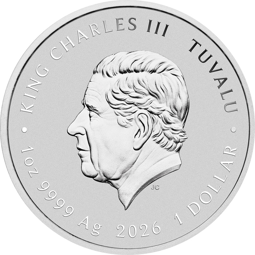 2026 Stranger Things - The Upside Down 1oz Silver Coloured Coin Obverse