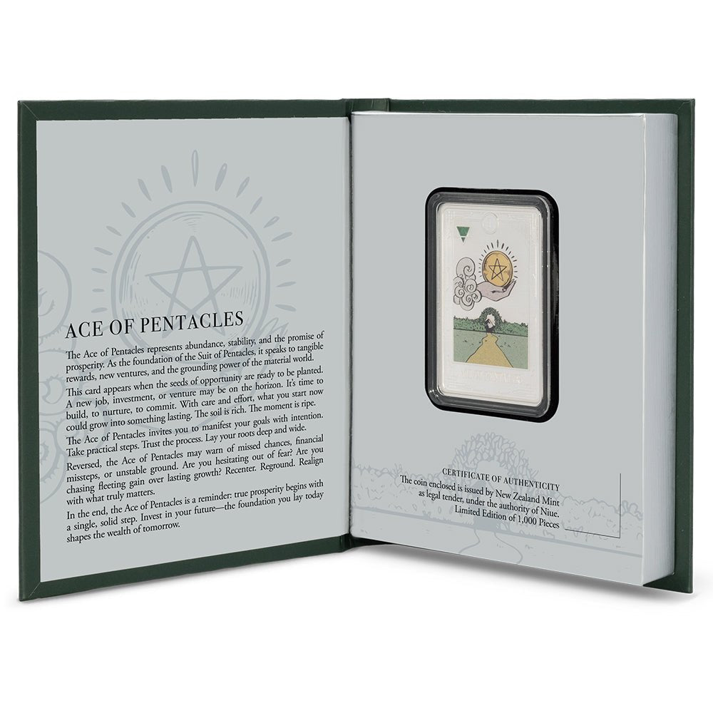 2026 Tarot Cards – Ace Of Pentacles 1oz Silver Collectible Coin Book
