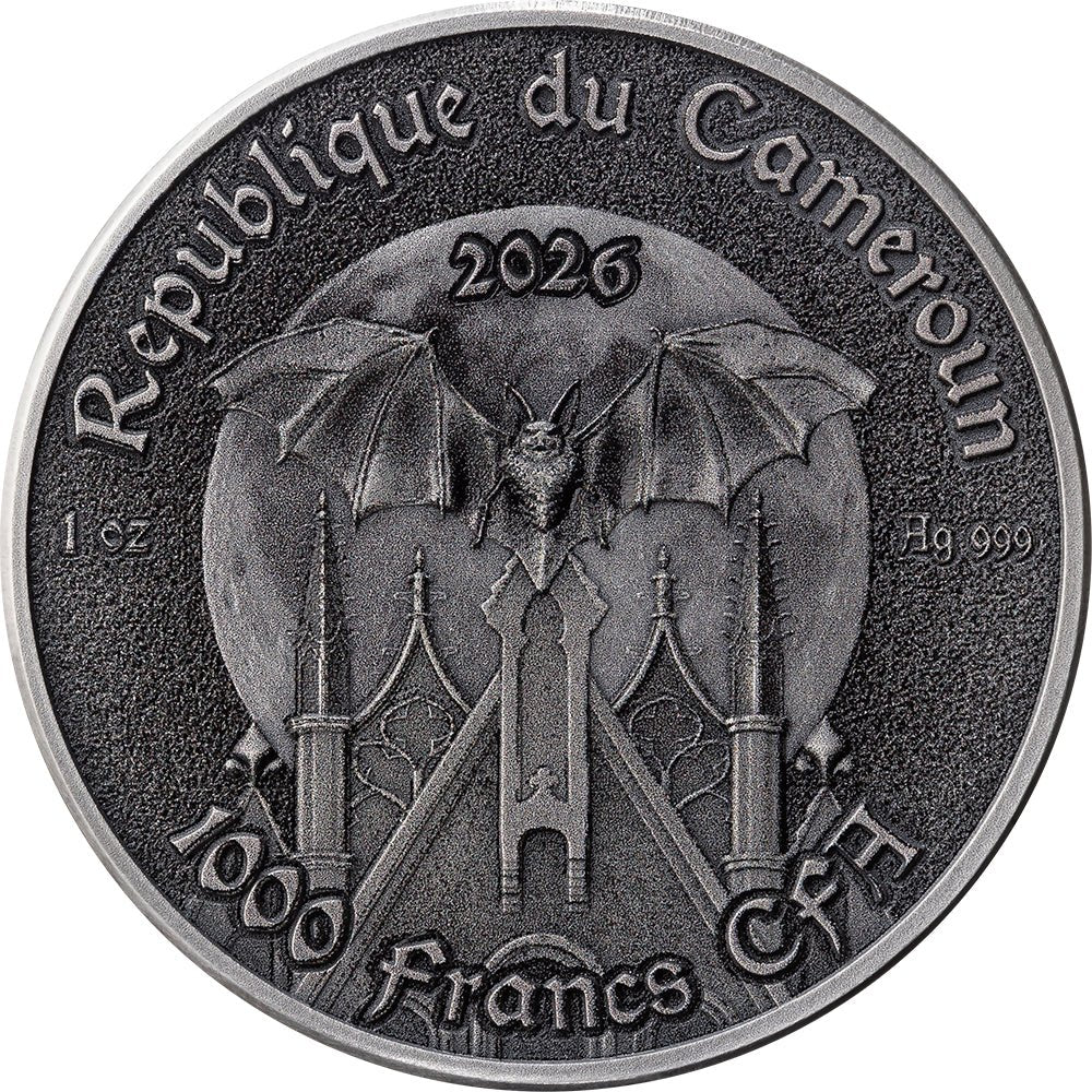 2026 The Black Widow 1oz Silver Antique Coin Obverse
