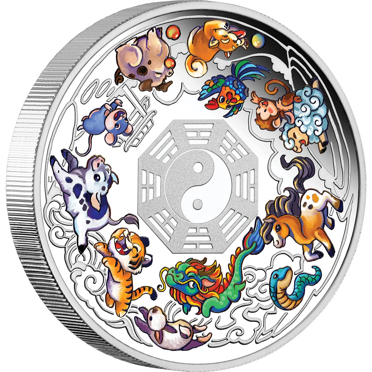 2026 Twelve Baby Lunar Animals 3oz Silver Coloured Proof Coin