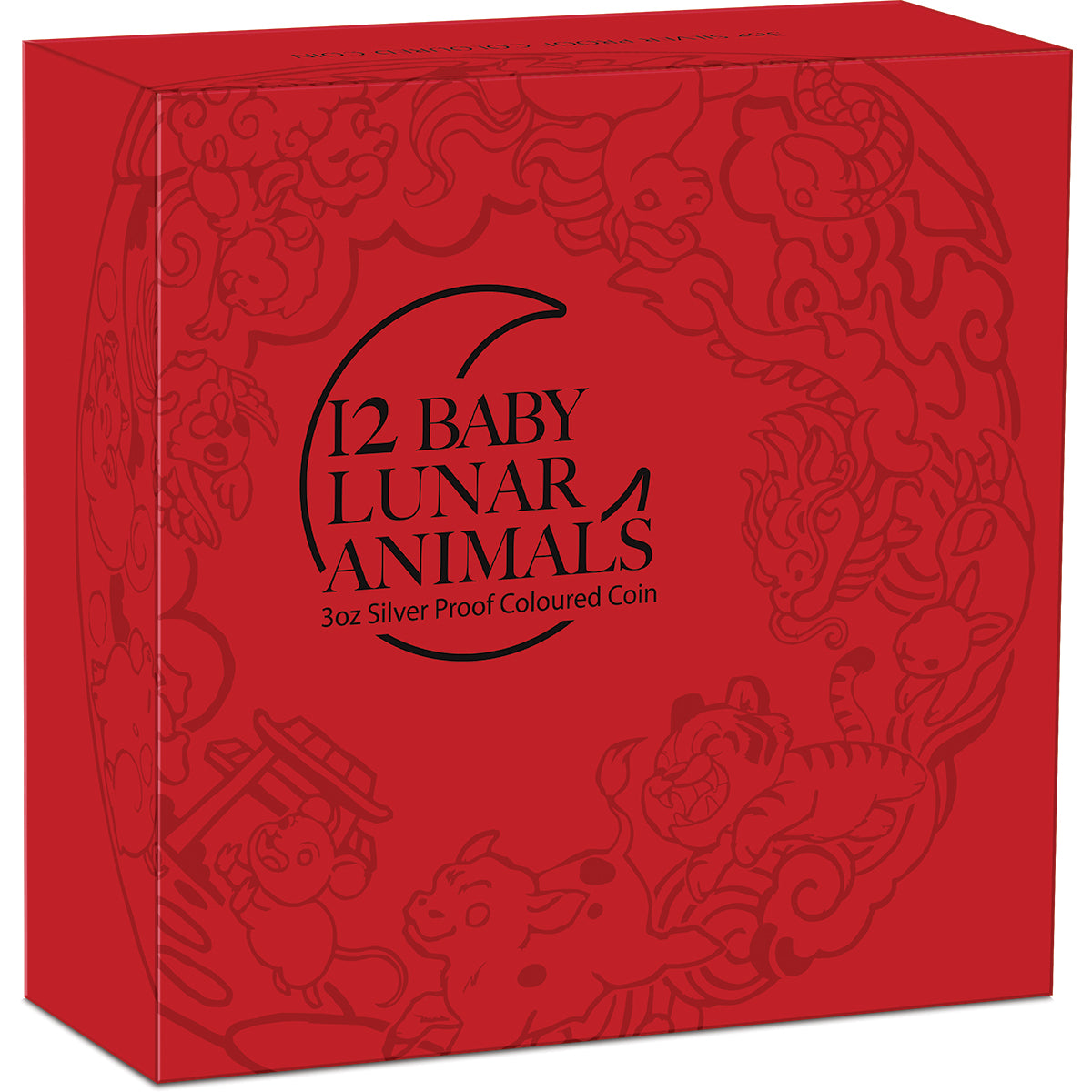 2026 Twelve Baby Lunar Animals 3oz Silver Coloured Proof Coin Shipper