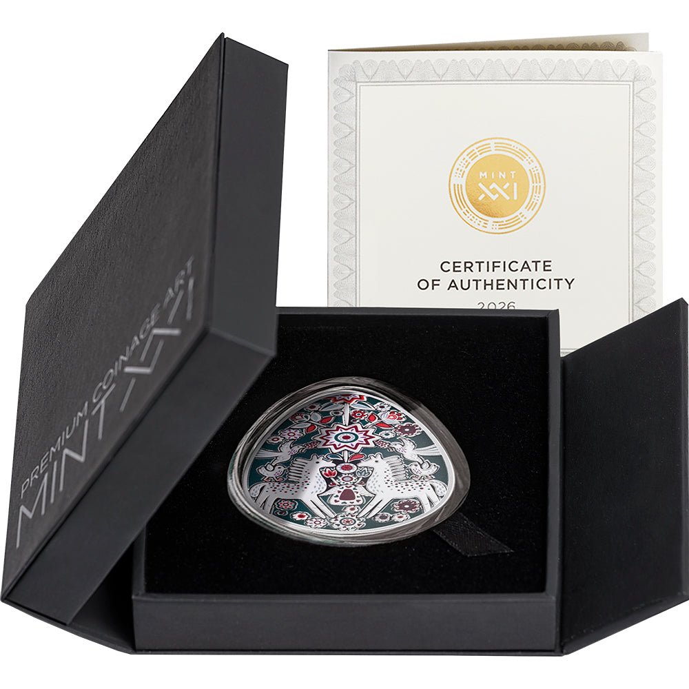 2026 Ukrainian Pysanka - Zoretsvit 1oz Silver Proof Coin Case
