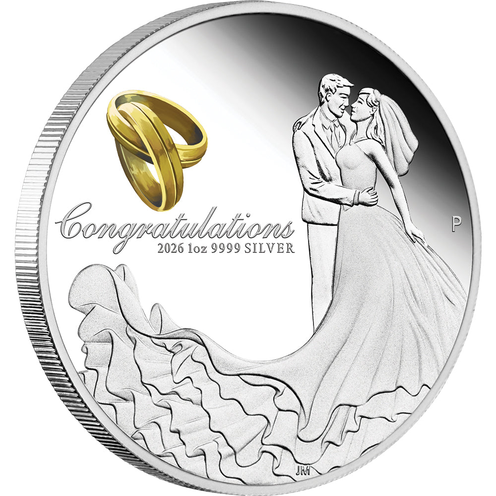 2026 Wedding 1oz Silver Proof Coloured Coin
