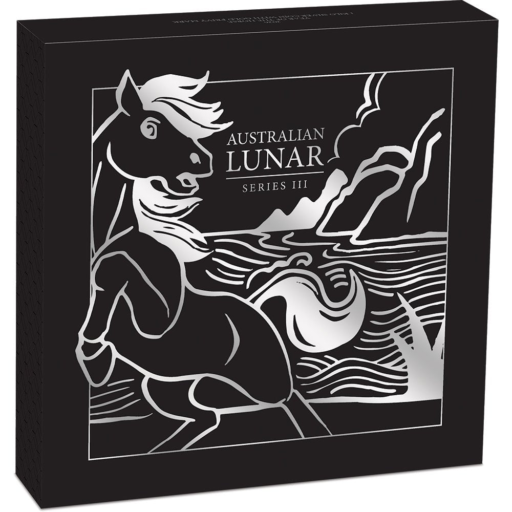 2026 Year Of The Horse 1 Kilo Silver Coloured Coin With Gold Privy Mark Shipper