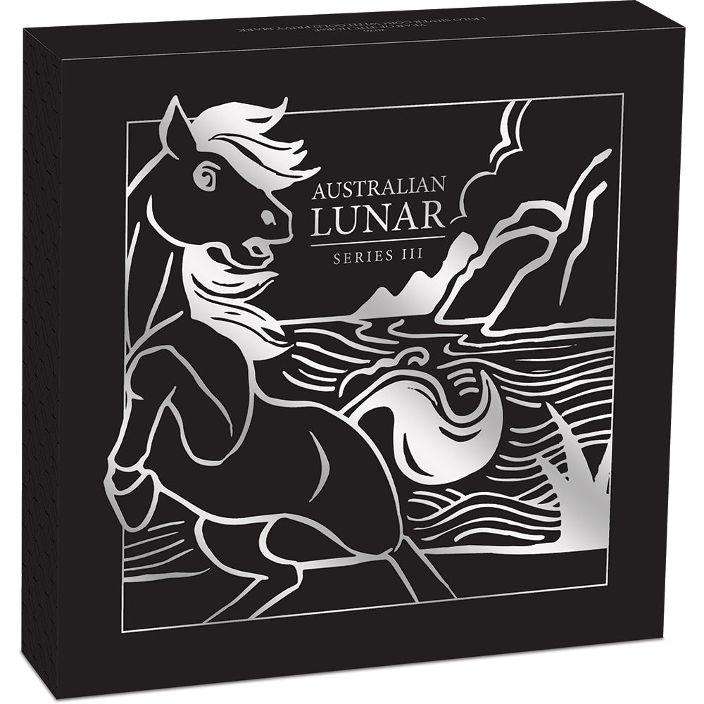 2026 Year Of The Horse 1 Kilo Silver Coloured Coin With Gold Privy Mark Shipper